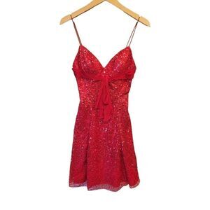 Beyond A division of Jovani Red Sequin Prom Pageant Cocktail Formal Dress 2